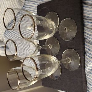 5 mercury glass champagne flutes